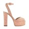 Chunky Heels Ankle Straps Peep Toe Platform Sandals- Colors Glitter
