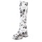Square Toe Chunky Heels Lace Up Flower Texture Low Platforms Knee Highs Boots - White Faux Leather