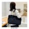 Plush Shopping Totes Metal Chain Totebag Bags - Black