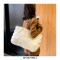 Plush Shopping Totes Metal Chain Totebag Bags - Black