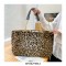 Plush Shopping Totes Metal Chain Totebag Bags - Black