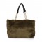 Plush Shopping Totes Metal Chain Totebag Bags - Green