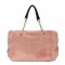 Plush Shopping Totes Metal Chain Totebag Bags - Pink