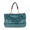 Plush Shopping Totes Metal Chain Totebag Bags - SkyBlue