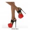 Peep Toe Stiletto Heels Platforms Buckle Straps Sandals Pumps - Black