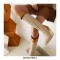 Pointed Toe Cuban Half Wedge Heels Autumn Classics Back Zipper Boots  - Auburn