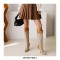 Pointed Toe Cuban Half Wedge Heels Autumn Classics Back Zipper Boots  - Auburn