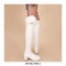 Chunky Heels Round Toe Autumn Side Zipper Decorated Straps Knee High Boots - White