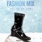 Square Toe Side Zipper Chunky Heels Patent Winter Boots - Black