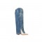 Chunky Heels Pointed Toe Denim Stitching Western Style Knee Highs Boots