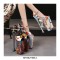 Peep Toe Strange Slim Pointed Ultra Heels Ankle Buckle Straps Pumps - Black