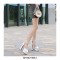 Peep Toe T-Straps Chunky Heels Platforms Pumps - White