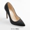 Pointed Toe Stiletto Slip On Classical Pumps - Black Velvet