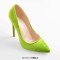 Pointed Toe Stiletto Slip On Classical Pumps
 - Green Velvet