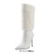 Pointed Toe Stiletto Heels Short Flock Trousers Tube Warm Knee Highs Winter Booties - White Faux Leather