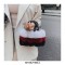 Winter Style Faux Fur Mini Plush Crossbody Handbag Bags - Gray