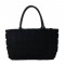 Plush Wooly Shopping Bucket Totebag Bags - Black