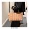 Plush Wooly Shopping Bucket Totebag Bags - Yellow