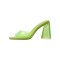 Chunky Heels Square Peep Toe Transparent Sandals  - Green