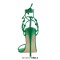 Pointed Open Toe Cross-tied Gladiator Lace Up Stiletto Heels Sandals - Green Faux Leather