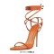 Pointed Open Toe Cross-tied Gladiator Lace Up Stiletto Heels Sandals - Orange Faux Leather