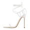 Pointed Open Toe Cross-tied Gladiator Lace Up Stiletto Heels Sandals - Orange Faux Leather
