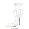 Pointed Open Toe Cross-tied Gladiator Lace Up Stiletto Heels Sandals - Orange Faux Leather