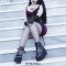 Round Toe Platforms Trible Buckle Straps Side Zipper Gothic Punk Wedges Boots - Black