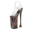 Peep Toe Strange Slim Pointed Ultra Heels Transparent Ankle Buckle Straps Pole Pumps - Black