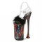 Peep Toe Strange Slim Pointed Ultra Heels Furry Ankle Buckle Straps Pole Pumps - Black