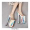 Peep Toe Strange Slim Pointed Ultra Heels Transparent Ankle Buckle Straps Pole Pumps - White