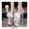 Peep Toe Strange Slim Pointed Ultra Heels Furry Ankle Buckle Straps Pole Pumps - White