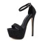 Nightclub Party Wedding Bling Glisten Platform Sandals - Black