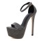 Nightclub Party Wedding Bling Glisten Platform Sandals - Golden Gray