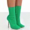 Knitted Strech Stiletto Heels Autumn Socks Ankle Boots - Green