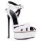 Italian Heels Ankle Straps Peep Toe Platform Patent Stiletto Sandals - White Faux Leather