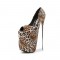 Fly High Peep Toe Leopard Platform Stiletto Pumps - Auburn
