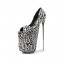 Fly High Peep Toe Leopard Platform Stiletto Pumps - White