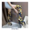 Round Toe Platforms Over The Knee Flower Print Stiletto Heels Zipper Booties - Blue
