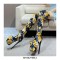 Round Toe Platforms Over The Knee Flower Print Stiletto Heels Zipper Booties - Blue