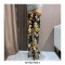 Round Toe Platforms Over The Knee Flower Print Stiletto Heels Zipper Booties - Blue