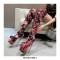 Round Toe Platforms Over The Knee Flower Print Stiletto Heels Zipper Booties - Red