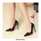 Pointed Toe Stiletto Heels Patent Pumps - Black