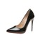 Pointed Toe Stiletto Heels Patent Pumps - Black