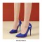 Pointed Toe Stiletto Heels Patent Pumps - Blue