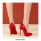 Pointed Toe Stiletto Heels Patent Pumps - Red