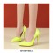 Pointed Toe Stiletto Heels Patent Pumps - Lemon Yellow