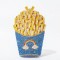 French Fries Chips Shaped Rainbow Rhinestones Mini Clutch Party Purses - Light Blue