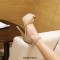 Peep Toe Stiletto Heels Bling Sequin Glitters Ankle Buckle Straps Platforms Sandals - Nude