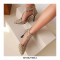 Pointed Toe Italian Heels T-Straps Mesh Zipper Dorsay Pumps - Leopard